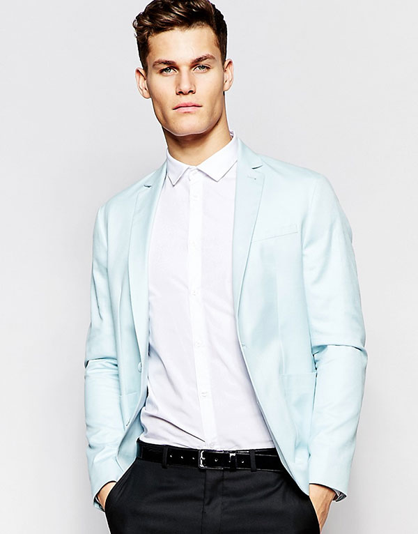 ASOS Slim Fit Blazer in Washed Cotton