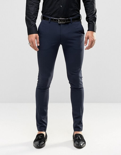 Super Skinny Tuxedo Suit In Navy