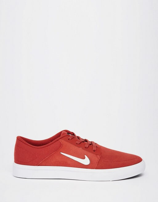 Nike SB Portmore Trainers In Red