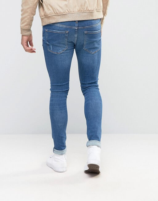 River Island Super Skinny Jeans In Mid Wash